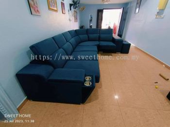 Modern L Shape Corner Sofa | Sofa With Hidden Storage And Hidden Console | Sofa Furniture Shop Store | Best Furniture Shop In Penang