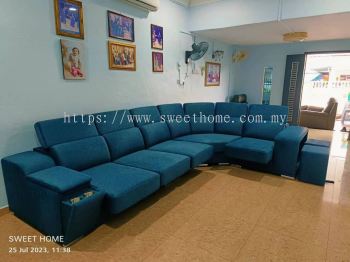 Modern L Shape Corner Sofa | Sofa With Hidden Storage And Hidden Console | Sofa Furniture Shop Store | Best Furniture Shop In Penang