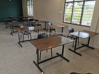 Smart Top Cafe Dining Table Metal Leg | Durable Wooden Dining Table | Cafe Furniture | Penang | Kedah | KL | Bukit Jalil | Sepang | Cheras | Ampang | Shah Alam | Ipoh