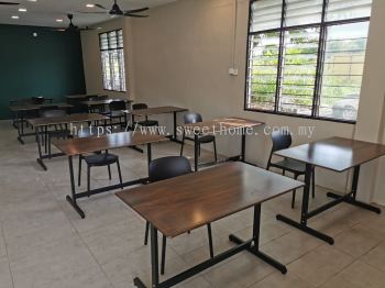 Smart Top Cafe Dining Table Metal Leg | Durable Wooden Dining Table | Cafe Furniture | Penang | Kedah | KL | Bukit Jalil | Sepang | Cheras | Ampang | Shah Alam | Ipoh