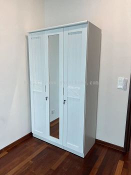 Queen Size Bed and Mattress High Quality | Premium Open Door Clothing Wardrobe White Colour | Almari Baju Putih Cantik | Bedroom Furniture Store | KL | Penang | Ampang | Cheras | Merbok 