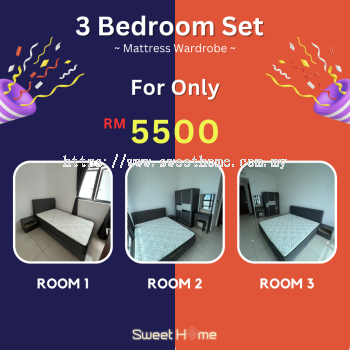 3 Bedroom Set HOT SALE For Only RM 5500