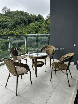 Rattan Outdoor Chair and Table | Outdoor Garden Table Chair Set | Cafe Furniture Outdoor Theme | KL | Penang | Ipoh | Bandar Bharu | Melaka | Muar