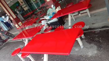 4 Seater Food Court Table and Bench Set | Fibreglass Table Bench | Factory Canteen School College University Cafeteria Table Bench | KL | Bangi | Bayan Lepas | Ipoh | Kuala Terengganu | Lunas