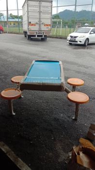 4 Seater Food Court Table and Bench Set | Fibreglass Table Bench | Factory Canteen School College University Cafeteria Table Bench | KL | Bangi | Bayan Lepas | Ipoh | Kuala Terengganu | Lunas