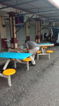 4 Seater Food Court Table and Bench Set | Fibreglass Table Bench | Factory Canteen School College University Cafeteria Table Bench | KL | Bangi | Bayan Lepas | Ipoh | Kuala Terengganu | Lunas