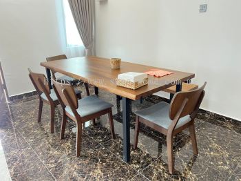 Solid Wood Dining Table and Chair Set | Solid Wood Dining Bench | Meja Makan Kayu Solid | Cafe Furniture | Cafe Table and Chair | KL | Cheras | Ampang | Rawang | Penang | Kedah | Bukit Jalil | Bukit Bintang 