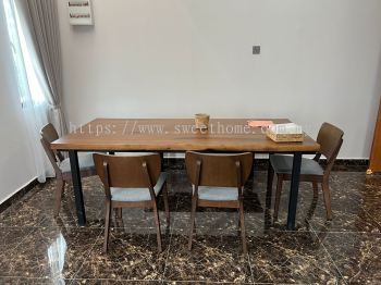 Solid Wood Dining Table and Chair Set | Solid Wood Dining Bench | Meja Makan Kayu Solid | Cafe Furniture | Cafe Table and Chair | KL | Cheras | Ampang | Rawang | Penang | Kedah | Bukit Jalil | Bukit Bintang 