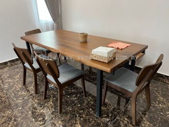 Solid Wood Dining Table and Chair Set | Solid Wood Dining Bench | Meja Makan Kayu Solid | Cafe Furniture | Cafe Table and Chair | KL | Cheras | Ampang | Rawang | Penang | Kedah | Bukit Jalil | Bukit Bintang 