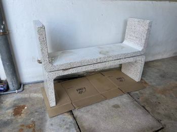 N Shape Stone Bench 4 ft Deliver to langkawi Island | Terrazo Stone Bench | Kerusi Batu Konkrit | Outdoor Stone Furniture | Cheras | Seri Kembangan | Ampang | Bertam | Kepala Batas | Shah Alam |Ipoh