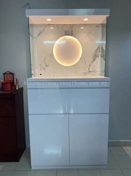 Modern Chinese Praying Altar | White Praying Cabinet Buddha Fensghui | Custom Build Praying Altar With Lights | 风水祖台 | Singapore | Malaysia | Thailand | Johor | Perak | Tambun | Teluk Intan