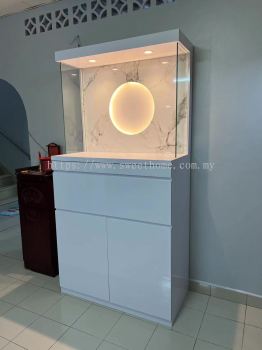 Modern Chinese Praying Altar | White Praying Cabinet Buddha Fensghui | Custom Build Praying Altar With Lights | 风水祖台 | Singapore | Malaysia | Thailand | Johor | Perak | Tambun | Teluk Intan