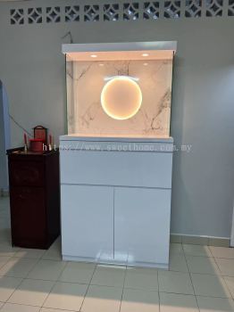 Modern Chinese Praying Altar | White Praying Cabinet Buddha Fensghui | Custom Build Praying Altar With Lights | 风水祖台 | Singapore | Malaysia | Thailand | Johor | Perak | Tambun | Teluk Intan