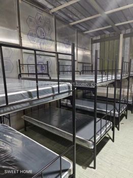 Double Decker Metal Bed Factory Worker | JTK Standard Katil Tilam Asrama Murah Kuat | Mattress Factory Supplier | Hostel Furniture Supplier | Kedah | Penang | Perak | Perlis | 