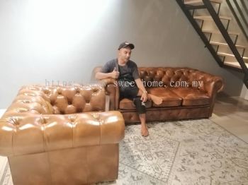 3 Seater & 1 Seater Leather Chesterfield Sofa | Modern Classic Chesterfield Sofa | Premium Chesterfield Sofa | Chesterfield Sofa Maker | Penang | Kl | Kulim | Cheras | Ampang | Damansara | Lunas | Ipoh | Kuantan | Dungun