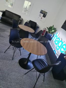 Office Pantry Cafeteria Furniture Set | Round 1 + 4 Cafe Dining Table | Modern Simple Cafe Furniture | Kerusi Meja | Cafe Furniture | Kedah | Penang | Perak | Nilai | Selangor | Cheras | Ampang  