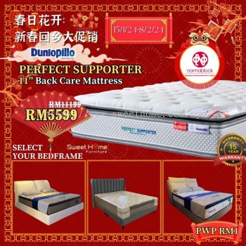 CNY 2024 LUCKY DRAGON SALES Dunlopillo Perfect Supporter + Bedframe Queen Promotion
