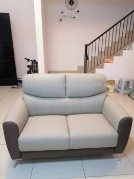 2 Seater Leather Modern Sofa | Two Tone Gray Sofa | Simple Modern Sofa | Sofa Promotion Best Price penang Kedah Kulim | Best Sofa Furniture Store Penang Malaysia | Penang | KL | Cheras | Melaka | Puchong | Nilai | Damansara | Bukit Jalil 