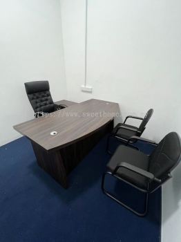 L Shape Director Table | Premium Director Chair High Back | Office Chair Vistor Chair | Pembekal Perabot Pejabat | Office Furniture | Office Table Penang | Office Chair Penang | KL | Cheras | Ampang | Penang | Ipoh | Setiawan | Taiping | Simpang Pulai | Bagan Dato