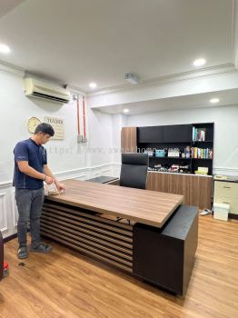 Modern L Shape Director Table | Office Table for Boss | Director Room Office Cabinet | Director Chair | Office Furniture | Office Table Penang | Office Chair Penang | Deliver To Kolej MARA |KULIM | Tasek Gelugor | Perak | Kedah | Penang | Perlis | Pahang