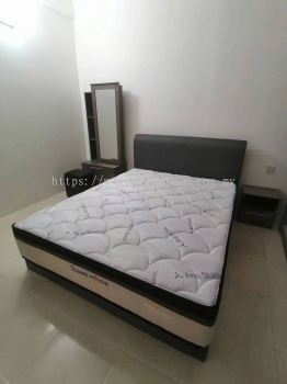 Economy Price Bedroom Furniture Set | Queen Size Bed | 4X6 ft Sliding Clothes Wardrobe | Dressing Make up Table Cabinet | Sweet Home Angelica Mattress | Bedroom Furniture Store Shop | KL | Penang | Kulim | Lunas | Kedah | Ampang | Shah Alam