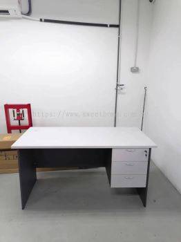 Standard Office Table With Fixed Pedestal | Grey Office Table | Site Area Office Table | 5 Ft Office Table | Meja Pejabat Guru | Office Table Penang | Office Furniture Penang | Office Furniture Perak | Office Furniture KL | Office Furniture Kedah