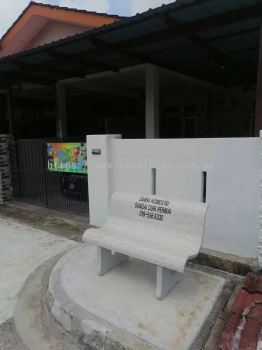 Backres Stone Bench Terrazo | Stone Bench With Logo And Wording | Kerusi Batu MBSP MBPP Majlis Perbandaran | Kerusi Batu Untuk Sumbangan | Kerusi Batu Deliver to Damai Homestay | Kulim | Lunas | Sungai Duri | Sungai Petani | Kedah | Taiping | Ipoh 