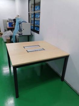 Modern Minimalist Office Table | Office Table With Metal Flipper Box Socket | Office Furniture | Office Table | Penang | KL | Kedah | Cheras | Ampang | Lunas | Petaling Jaya | Kepala Batas | Bertam | Sungai Petani | 