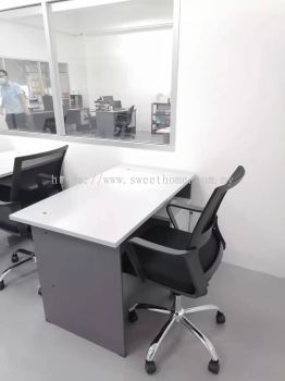 Standard Working Office Table | Medium Back Mesh Office Chair | Office Table | Office Chair | Lab Office Table | Kerusi Meja Pejabat | Penang | Kl | Cheras | Ampang | Putrajaya | Mont Kiara | Kulim | Lunas |  