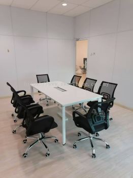 8 Seater Modern Office Conference Meeting Table | Low Back Meeting Office Chair | Meja Mesyuarat Moden | Office Furniture | Penang | KL | KLang | Cyberjaya | Putrajaya | Sungai Buloh | Muar Johor Bahru | Kuala Selangor | Kulim | lunas | Alor Setar | Jitra