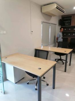 Modern Office Furniture | Office Table and Office Chair Set | Solid Office Table | Medium Back Office Chair | 4X6FT Whiteboard Wall | Office Furniture | Penang | Perak | Ipoh | Slim River | Lunas | Baling | Alor Setar Kedah | Johor Bahru | Kuala Selangor | Subang Jaya