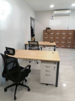 Modern Office Furniture | Office Table and Office Chair Set | Solid Office Table | Medium Back Office Chair | 4X6FT Whiteboard Wall | Office Furniture | Penang | Perak | Ipoh | Slim River | Lunas | Baling | Alor Setar Kedah | Johor Bahru | Kuala Selangor | Subang Jaya