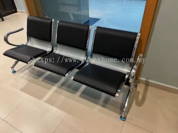 3 Seater Waiting Link Chair | Patient CLinic Hospital Waiting Metal Steel Chair | Commercial Bench | Office Furiture | Office Chair | Penang | KL | Subang Jaya | Klang | Johor bahru