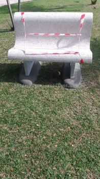 Park Stone Bench With Concrete Platform | Custom Conrete Build In Platform | Outdoor Stone Bench | Kerusi Batu Taman dengan Lantai Batu Simen | Residency Park Area | KL | Penang | Bagan Datuk | Kulim | Lunas | Seri Kembangan | 