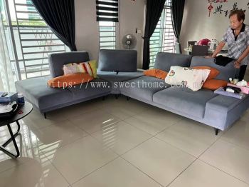 L CORNER Shape Sofa With Push Back Feature | Best Modern Sofa | Best Furniture Shop In Malaysia | Deliver to KL | Penang | Kulim | Lunas | Shah Alam | Kangar | Kajang | Rawang | Johor Bahru | 