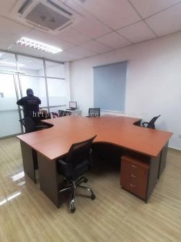 L Shape Workstation Office Table | Low Back Mesh Office Chair | Office Furniture | KL | Penang Island | Seberang Jaya | Kulim | Lunas | Ipoh | Bertam | Cyberjaya | Putrajaya | Arau |Perlis | Kangar