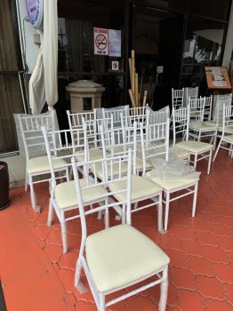 Chiavari Chair | Chivari Chair with Seat PU Cushion | White And Gold Chivari Chair | Even Wedding Banquet Chair | Deliver to Resort | Port Dickson | Senawang | Perda | Kulim | Bertam | KL | Johor Bahru