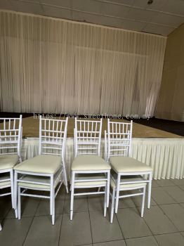 Chiavari Chair | Chivari Chair with Seat PU Cushion | White And Gold Chivari Chair | Even Wedding Banquet Chair | Deliver to Resort | Port Dickson | Senawang | Perda | Kulim | Bertam | KL | Johor Bahru