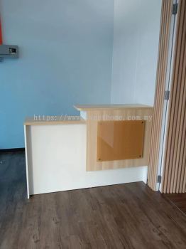 Reception Counter Table Desk | Modern Mini Reception Table | 2024 Shop Business Reception Counter | Meja  Kaunter Pejabat Kedai | Office Furniture | KL | Penang  | Cheras | Petaling Jaya | Klang | Mont Kiara