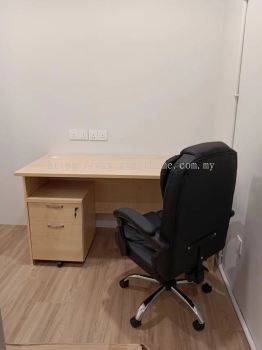 Standard Office Table Desk | Medium Back Office Chair | Minimal Manager Office Table Set | Office Furniture | KL | Klang | Jalan Masjid India | Ampang | Putrajaya | Cyberjaya | Kulim | Lunas | Sungai Petani