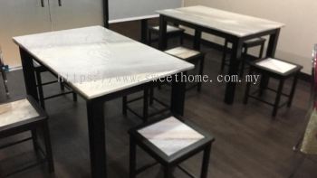 Kopitiam Table Chair Dining Set | Marble Kopitiam Table Chair | Vintage Cafe Restaurant Furniture | Cafe Furniture | JB | Muar | Georgetown | Penang | Mont Kiara | KL