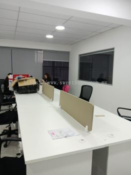 Office Workstation Malaysia | Open Office Desk Cluster & Shared Workspace Table | White Office Table | Office Workstation Table | 4 Person Desk | Office Furniture Penang , KL , Puchong, Kulim Hi Tech, Bayan Lepas, Bayan baru  