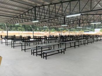 Heavy Duty Fiberglass Canteen Table & Bench Set | FRP Canteen Dining Furniture | Factory, Food Court & Industrial Cafeteria Supplier Malaysia | Deliver Perak, Ipoh, Taiping, Sungai Buloh, Shah Alam , Cyberjaya, Putrajaya, Damansara, Cheras, Penang
