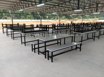 Heavy Duty Fiberglass Canteen Table & Bench Set | FRP Canteen Dining Furniture | Factory, Food Court & Industrial Cafeteria Supplier Malaysia | Deliver Perak, Ipoh, Taiping, Sungai Buloh, Shah Alam , Cyberjaya, Putrajaya, Damansara, Cheras, Penang