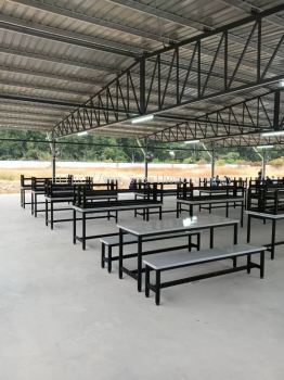 Heavy Duty Fiberglass Canteen Table & Bench Set | FRP Canteen Dining Furniture | Factory, Food Court & Industrial Cafeteria Supplier Malaysia | Deliver Perak, Ipoh, Taiping, Sungai Buloh, Shah Alam , Cyberjaya, Putrajaya, Damansara, Cheras, Penang