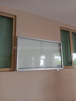Aluminium Sliding Glass Notice Board | Lockable Display Board | Indoor Bulletin Board | Office, School & University Notice Board Malaysia | Deliver Batu Kawan, Prai, Sungai Petani, Kulim, Georgetown, Bayan Baru, Puchong, KL