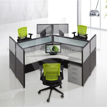 3 Seater Fabric Partition Office Workstation Type 2