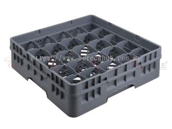 25 COMPARTMENT GLASS RACK WITH FULL DROP EXTENDER