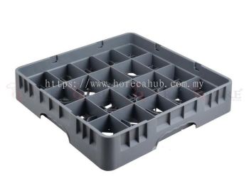 20 COMPARTMENT GLASS RACK WITH FULL DROP EXTENDER