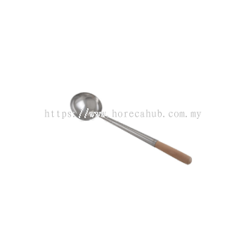 QWARE STAINLESS STEEL LADLE WITH WOODEN HANDLE QKL-02-SS 45CM